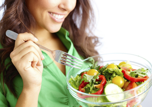 Woman with salad